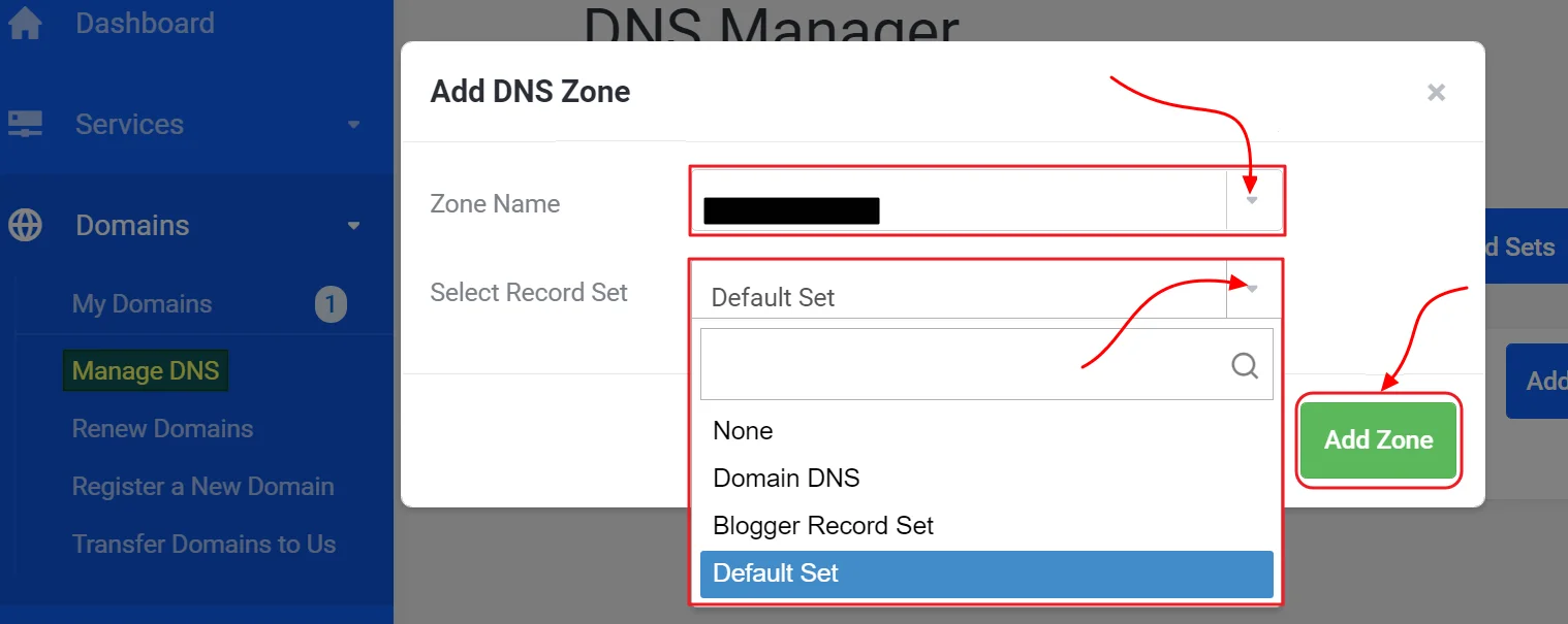 How to manage DNS records from IT Nut Client Area